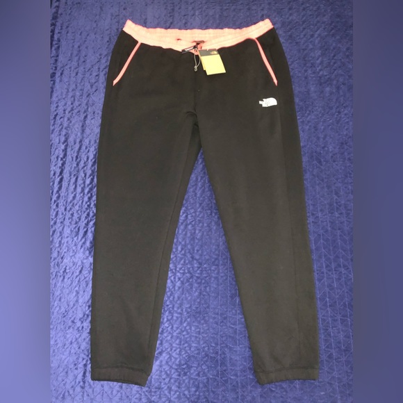 NWT The North Face TNF Tech Pants Black with Bright Coral Trim New Size XXL - Picture 13 of 14